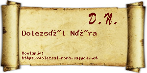 Dolezsál Nóra névjegykártya